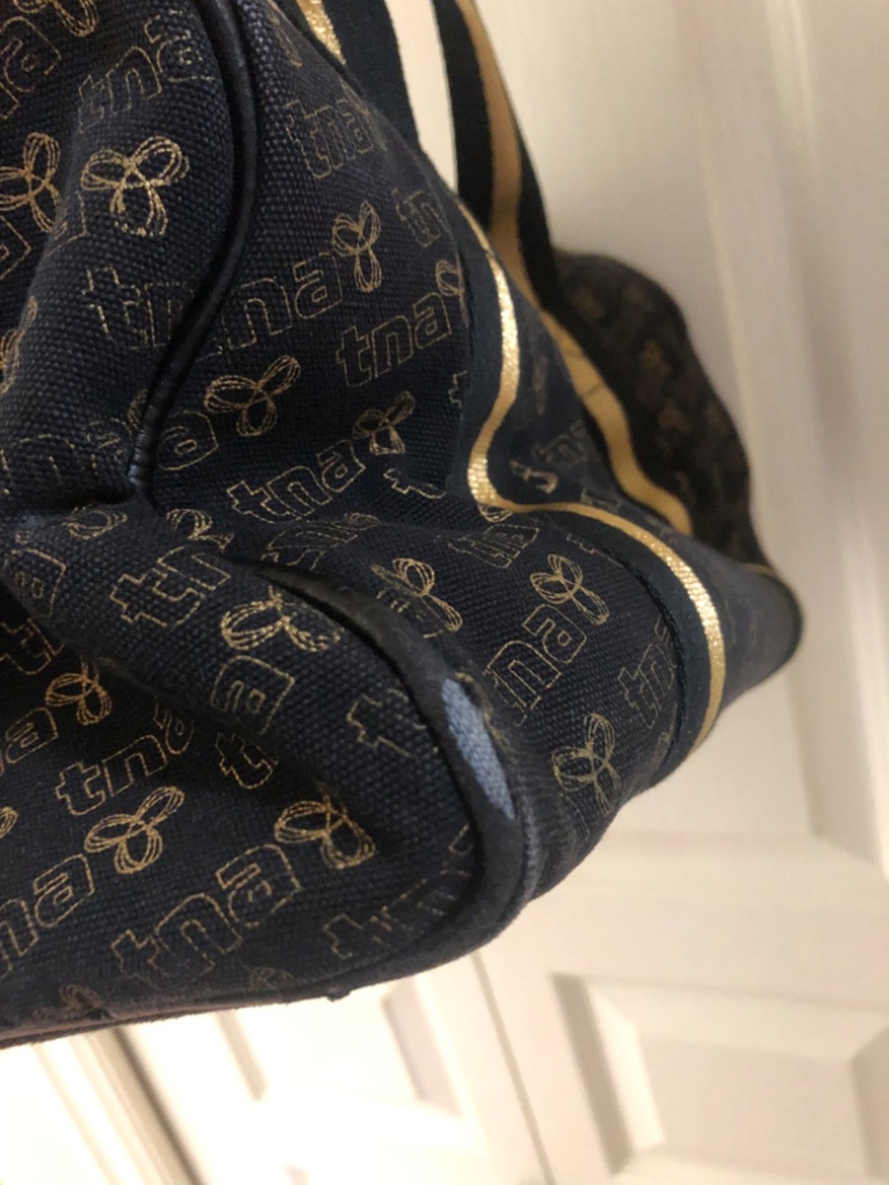 TNA tote bag black and gold 12.5 inch x 7 inch approx - Picture 4 of 7